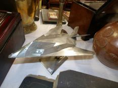 An aluminium model of a stealth fighter