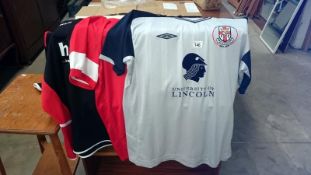 3 new Lincoln football club shirts, home/away,