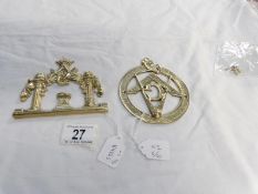 2 Masonic brass plaques