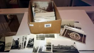 A box of approximately 300 railway postcards and photographs