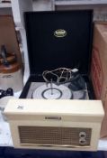 A vintage Dansette Major 21 record player in original box