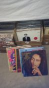 A box of Soul, Reggae, alternative LP records including Dennis Brown, Bob Marley, Peter Tosh,