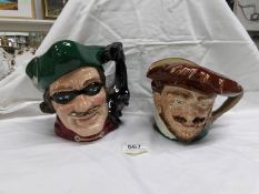 2 Large Royal Doulton character jugs,