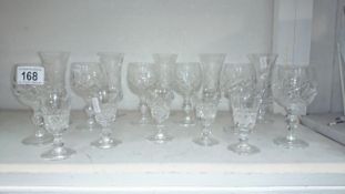 A quantity of cut glass drinking glasses