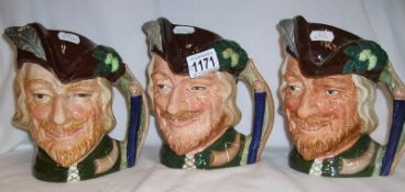 3 Royal Doulton Robin Hood character jugs