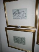 2 signed and dated Adrian Hill (1895-1977) pictures being a coloured pencil sketch (1976) and a
