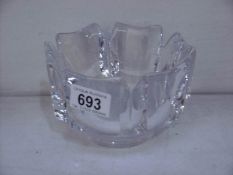 An Orrefors glass corona bowl,