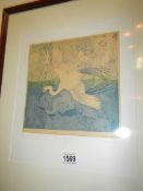 A limited edition print 50/150 entitled Brown Bird Flying by Anna Pugh (1938-) signed and dated