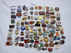Approximately 90 badges in enamel all speedway related