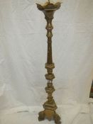 A brass church candlestick