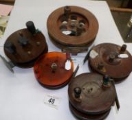 5 vintage fishing reels including Marstons