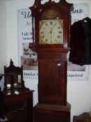 An inlaid Grandfather clock with painted face