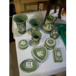 10 pieces of Wedgwood green jasper ware