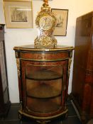 A superb Victorian Beulle and ormolu corner cabinet with plush velvet lined interior together with
