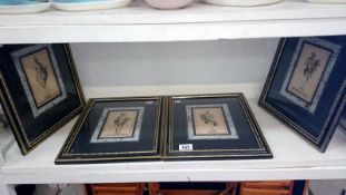 4 framed and glazed engravings of Greek figures