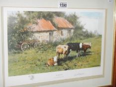 A framed and glazed limited edition signed David Shepherd pritn 'The Orphans' 317/950,