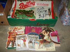 A mixed lot of ephemera including Child's Butlins apron,
