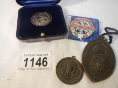 4 medallions / badges including Hereford Diocesan lay readers association