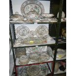 4 shelves of Indian Tree pattern tea and dinnerware including meat platters,