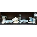 A mixed lot of china including Bisque figures, Ducal teapot and stand,