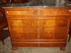 A 19th century 4 drawer chest with black marble top