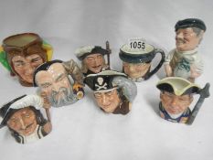 8 small Royal Doulton character jugs