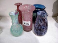 5 pieces of Mdina and Caithness glass