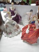 4 Royal Doulton figurines including Shirley and Danielle