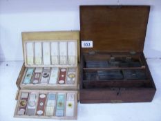 2 boxes of microscope specimen slides