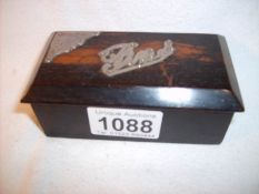A 19th century pin box with silver mounts