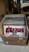 A box of records including Saxin,