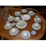 10 trio's consisting of milk jug, sugar bowl, 2 plates 1894-1910. C.W. Wileman, pre shelley