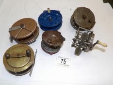 6 vintage metal reels