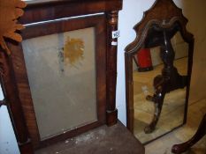 An early 19th century toilet mirror with 2 drawers, a/f and a late 18th century mirror,
