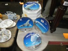 4 Davenport limited edition British Airways Concorde collector's plates