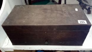 A mahogany tool box with drawer