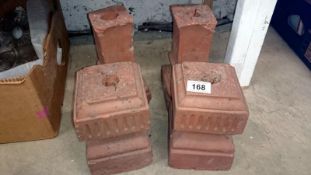 4 terracotta pillars,