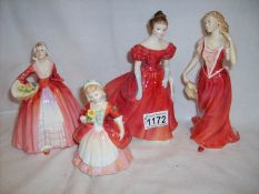 4 Royal Doulton figurines, Janet, Valerie,