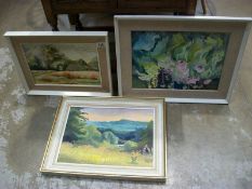 4 framed Gertrude white paintings,