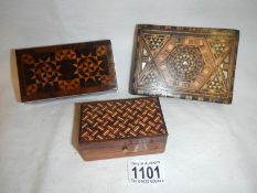 3 Victorian inlaid boxes
