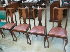 A good set of 4 Queen Anne style dining chairs