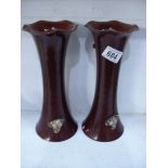 A pair of Bretby vases