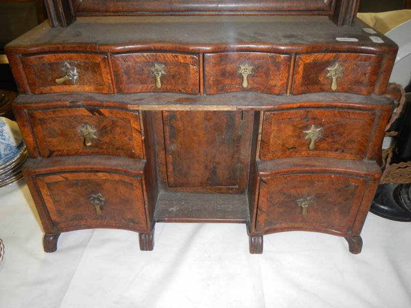 An early 19th century dressing mirror with 8 jewellery drawers and a small cupboard - Image 2 of 2