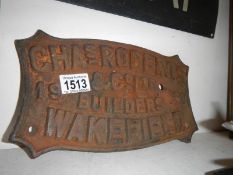 A cast builders plate 'Chas Roberts & Co., Ltd.