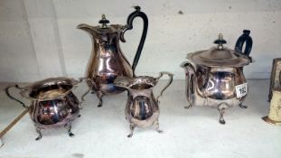 A Walker and Hall 4 piece silver plated tea set