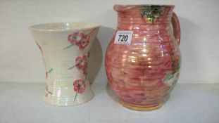 2 pieces of lustre ware pottery