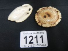 An ivory Antler Manju of abalone and seed