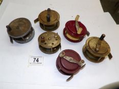 6 vintage metal reels