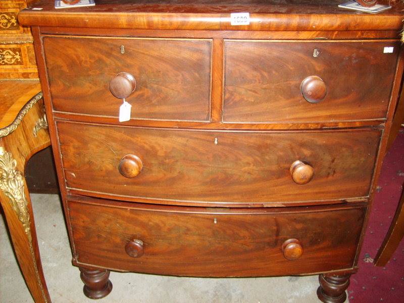 A Victorian mahogany 2 over 2 chest of drawers