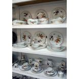 3 shelves of Royal Worcester 'Evesham' dinner ware